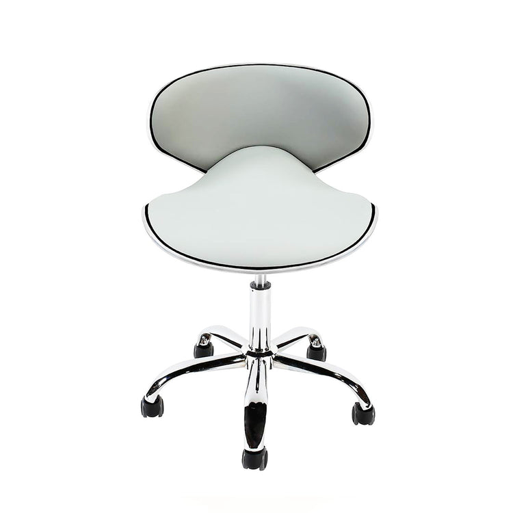 J&A Euro Pedi/Mani Stool - White - High Piston