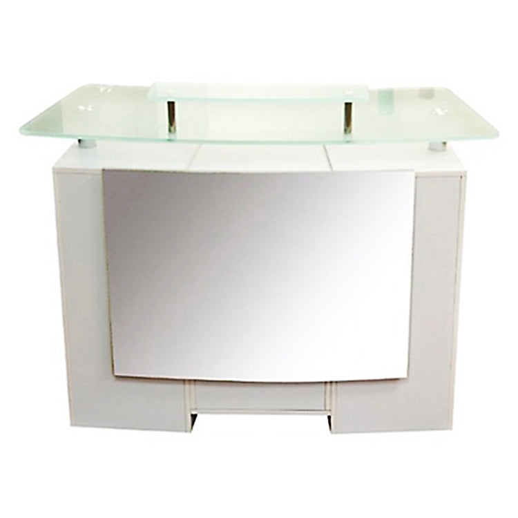 J&A Reception Desk With Glass Top 3Pcs/Set - White DP-3313