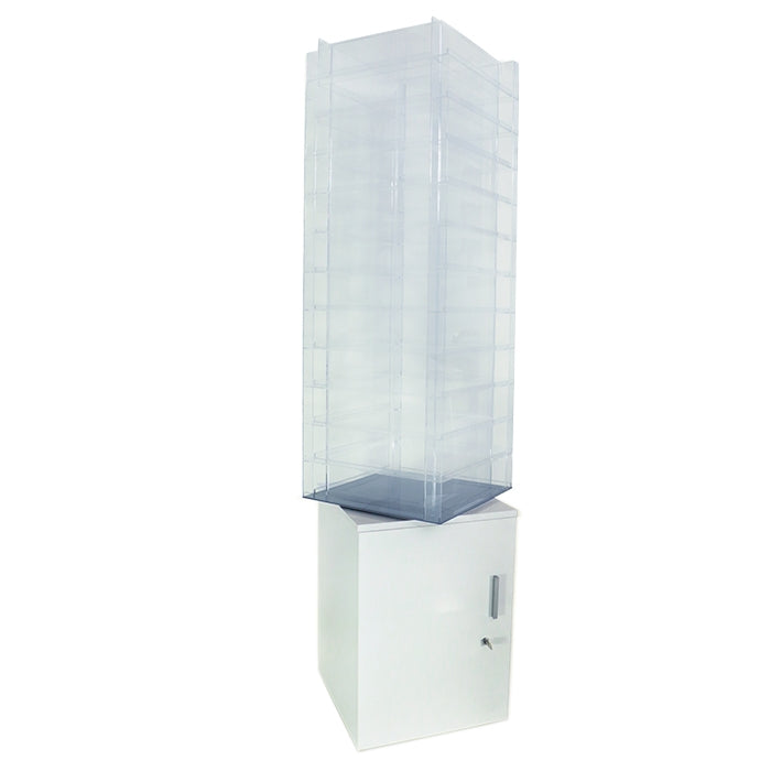 JJP Spin Polish Display 17L"x17W"x72H. White Gloss.