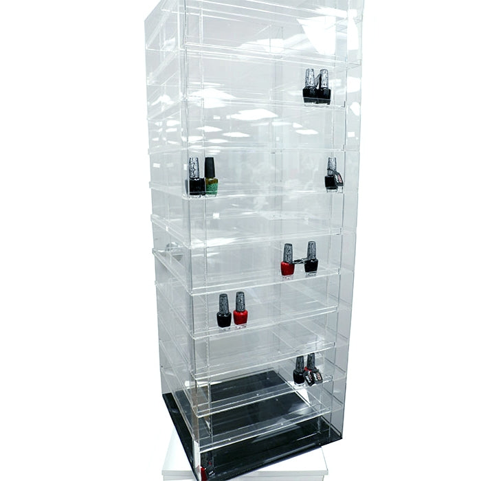 JJP Spin Polish Display 17L"x17W"x72H. White Gloss.
