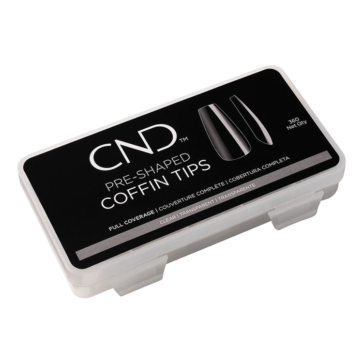 CND Pre-Shaped Coffin Tips Clear 360 Tips 09000