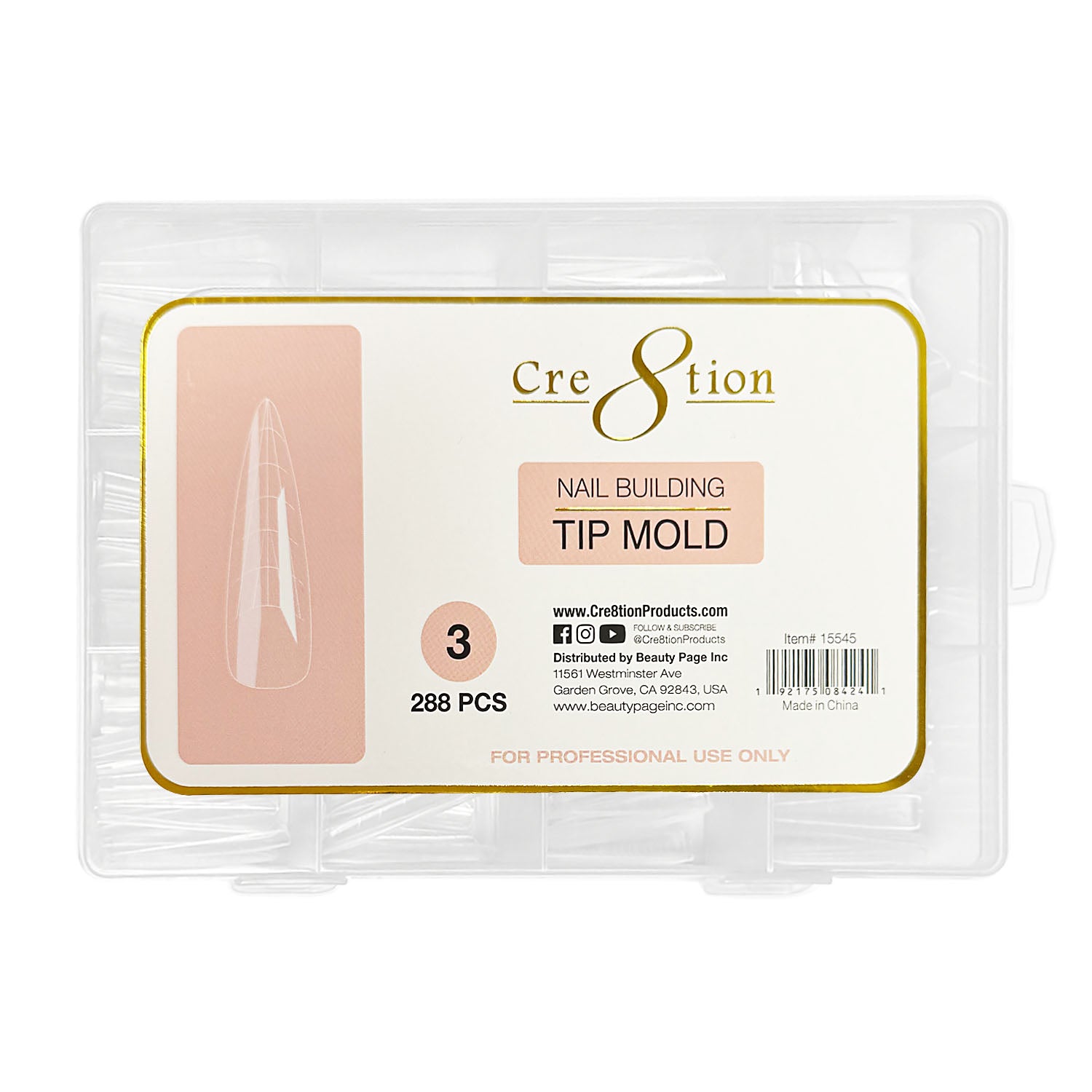 Cre8tion Nail Building Tip Mold 288pcs 03 15545