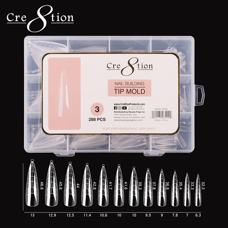Cre8tion Nail Building Tip Mold 288pcs 03 15545