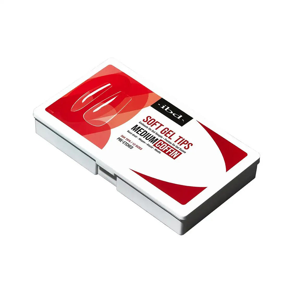 IBD Soft Gel Tips 504 Tips 12 Sizes - Medium Coffin 36205