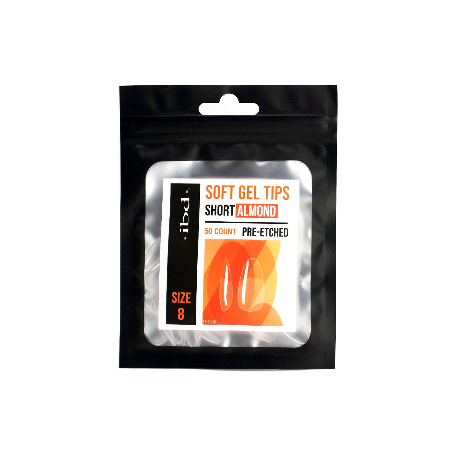 IBD Soft Gel Tips 50ct Short Almond Size 8 37456