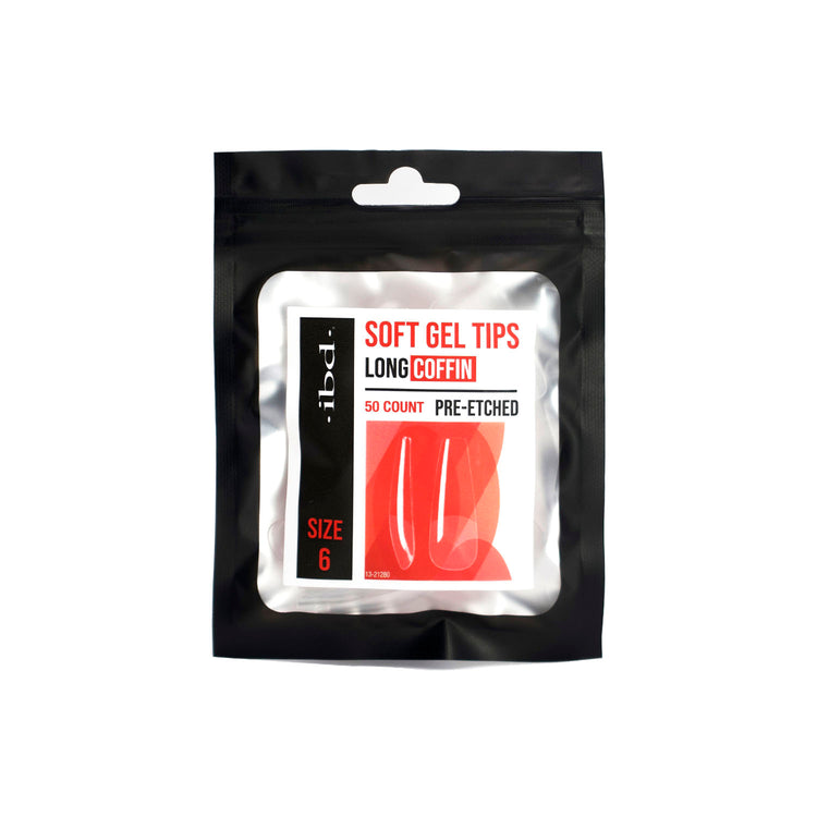 IBD Soft Gel Tips 50ct Long Coffin Size 6 37474
