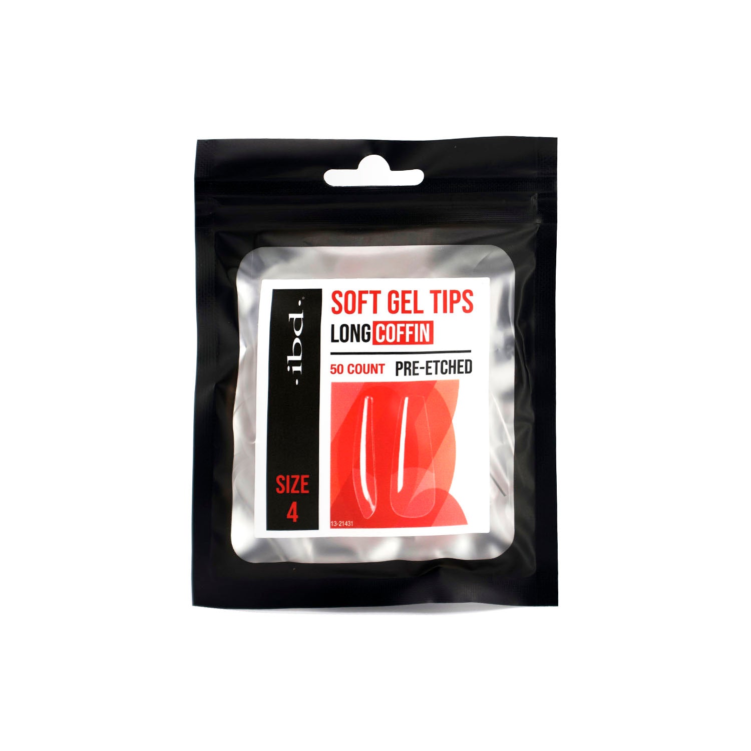 IBD Soft Gel Tips 50ct Long Coffin Size 4 37519