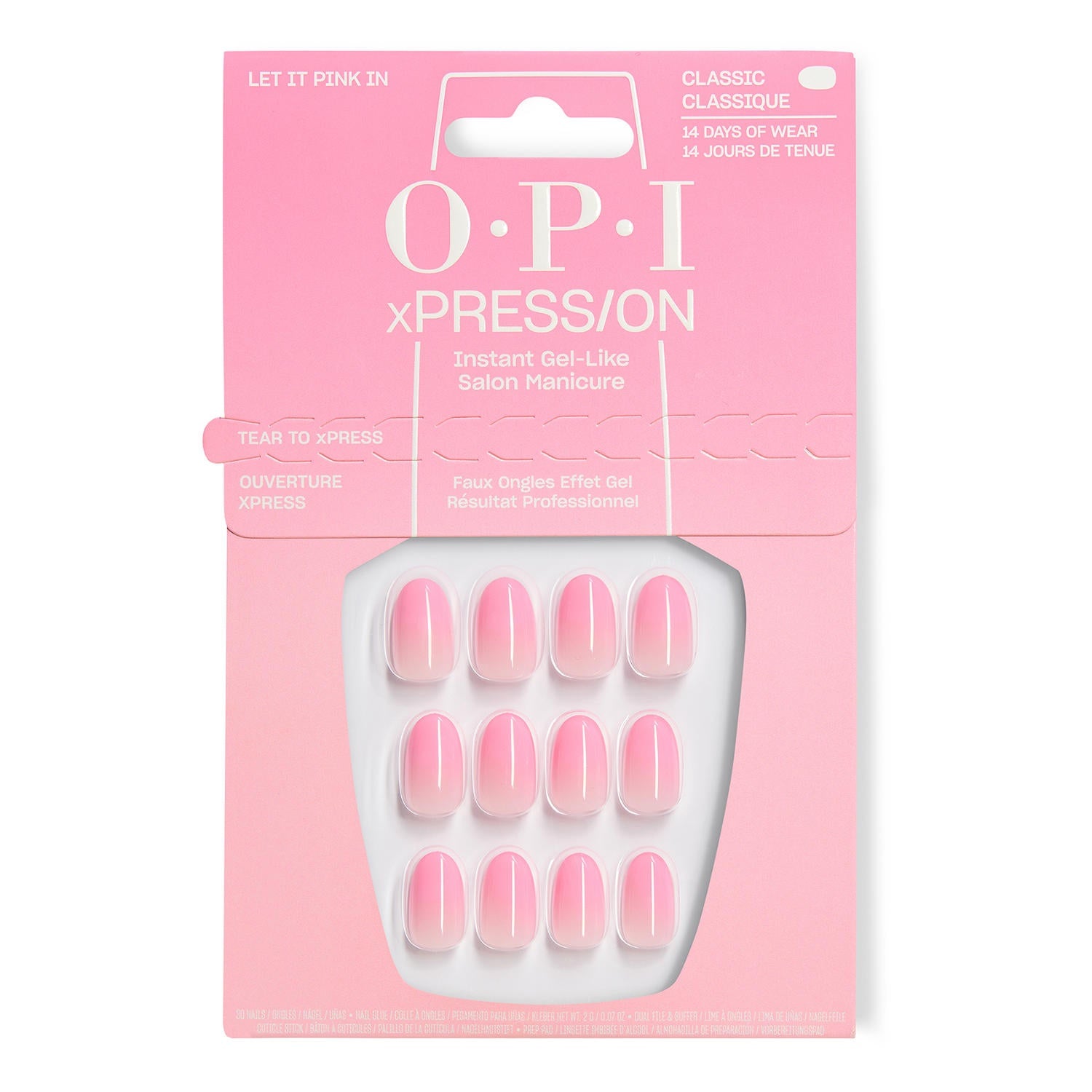 OPI xPRESS/ON Press on Nails Tips Let it Pink In AN069S
