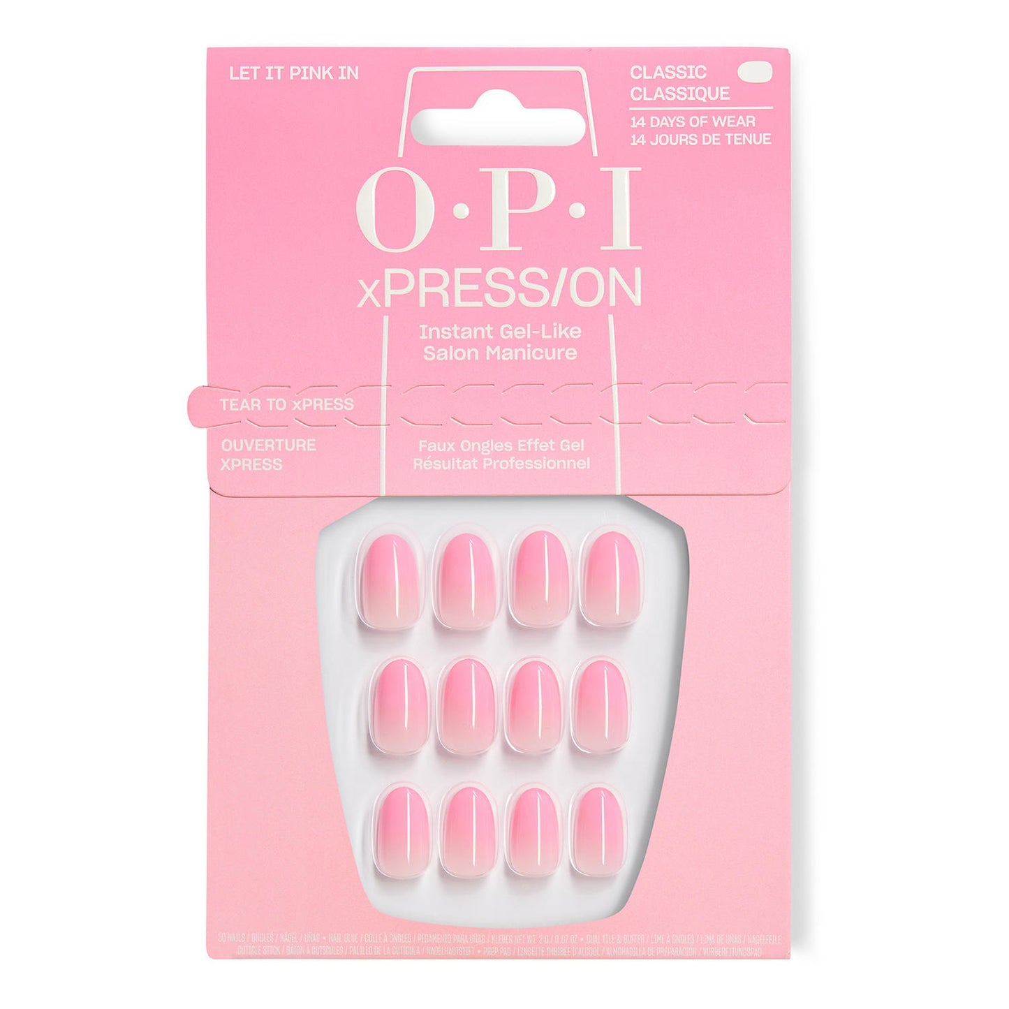 OPI xPRESS/ON Press on Nails Tips Let it Pink In AN069S