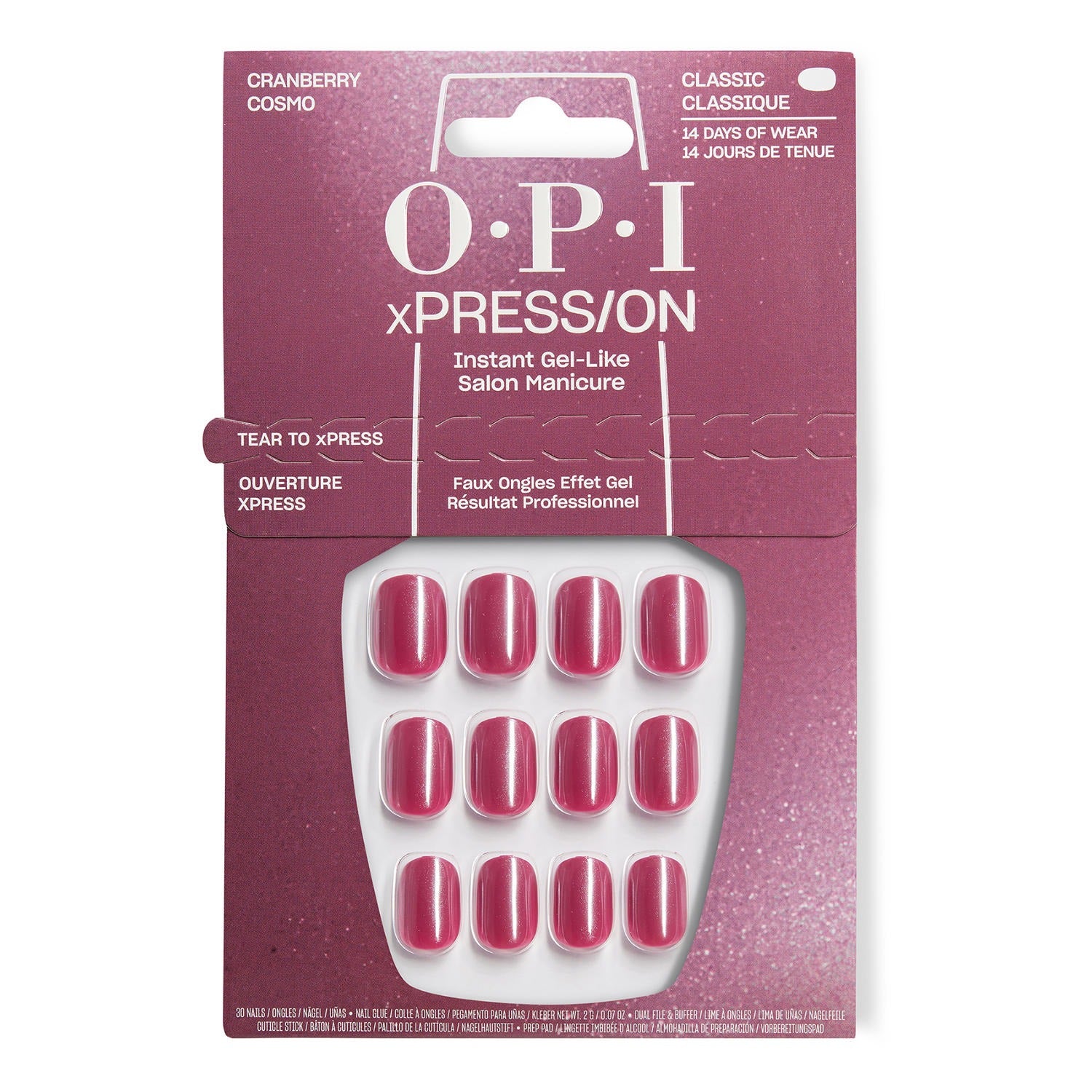 OPI xPRESS/ON Press on Nails Tips Cranberry Cosmo AN071S