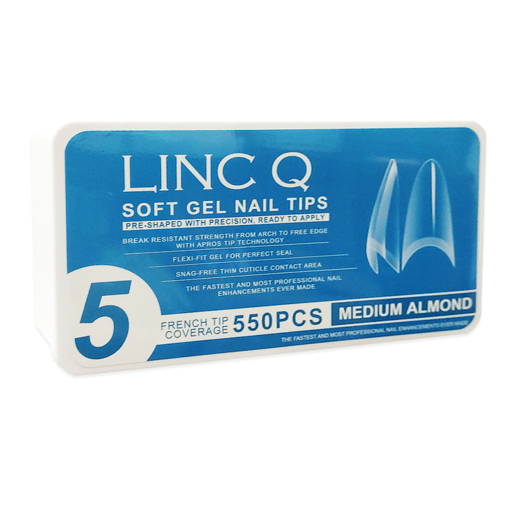 Linc Q Nail Tips 5 French Tip Medium Almond 550PC 89473