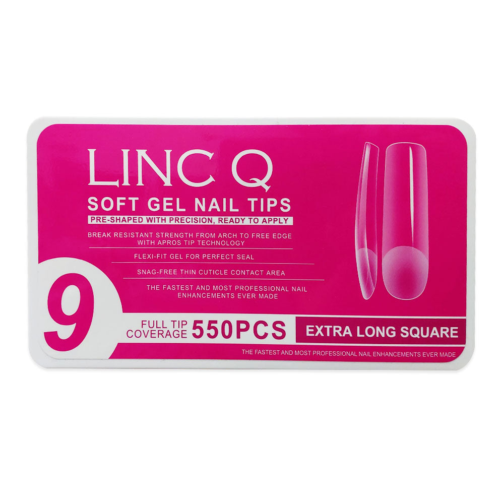 Linc Q Nail Tips 9 Full Tip EX-Long Square 550PC 89478