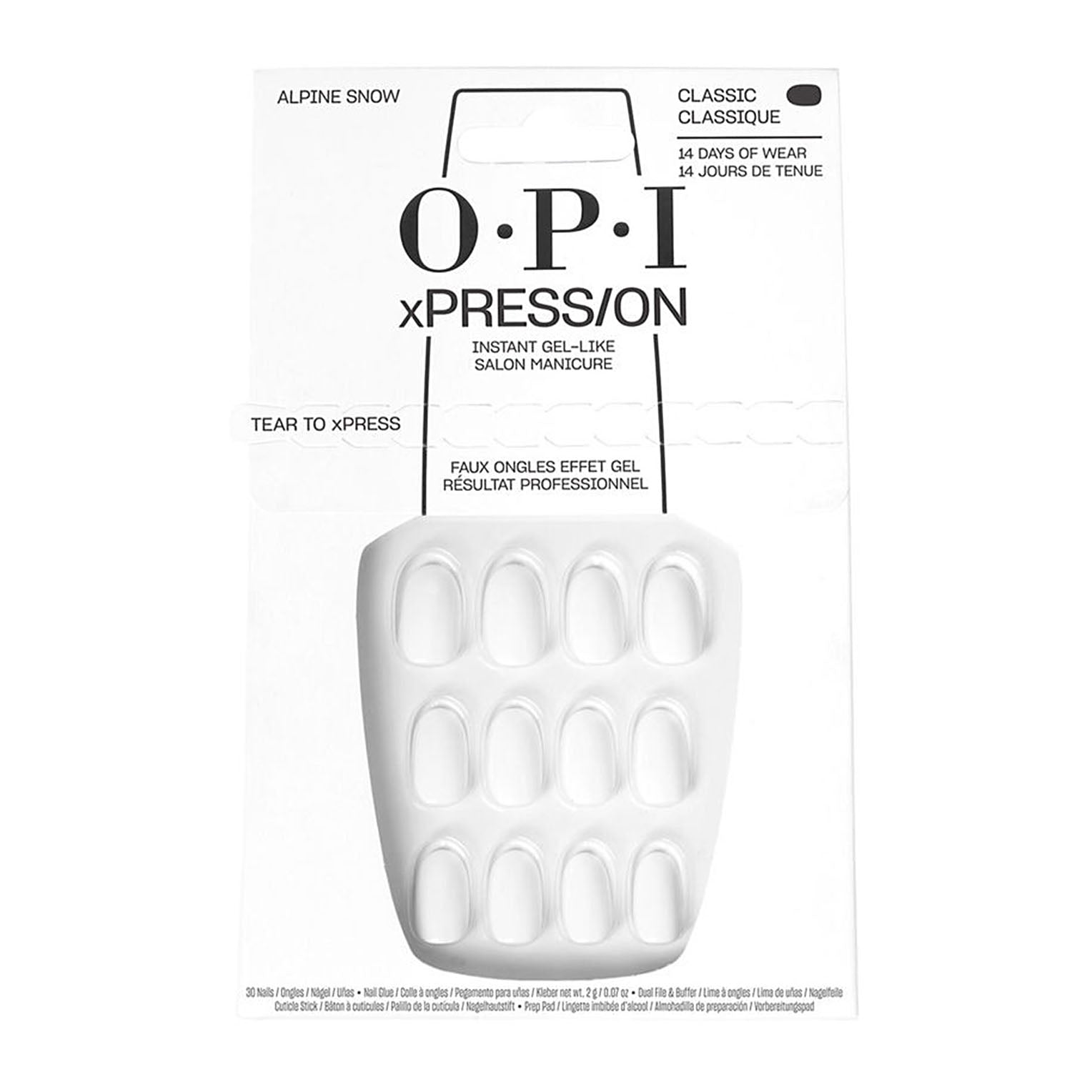 OPI xPRESS/ON Press On Nails Tips - Alpine Snow S ANL00S