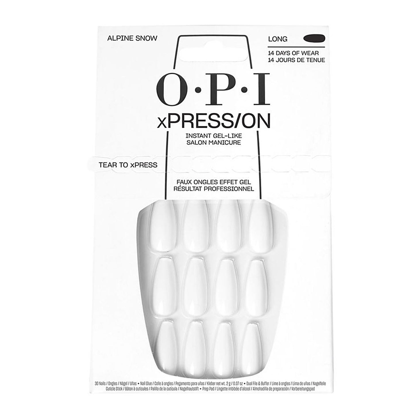 OPI xPRESS/ON Press On Nails Tips - Alpine Snow L ANL00L
