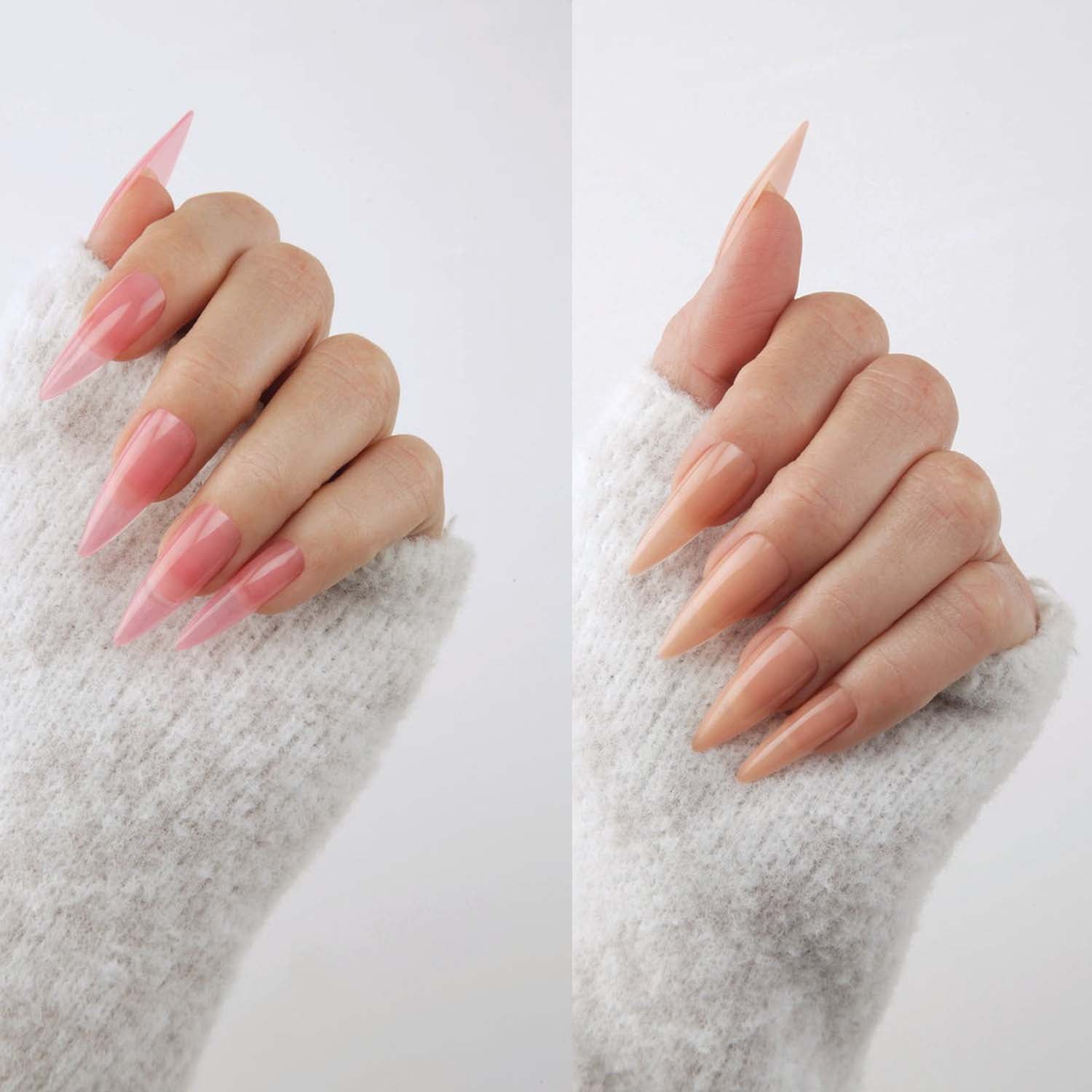 CuccioPRO NUDE Pointy Stiletto Full Coverage Nail Tips 98075