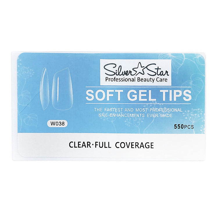 Silver Star Gel Tips 550PC Clear Full Coverage W038