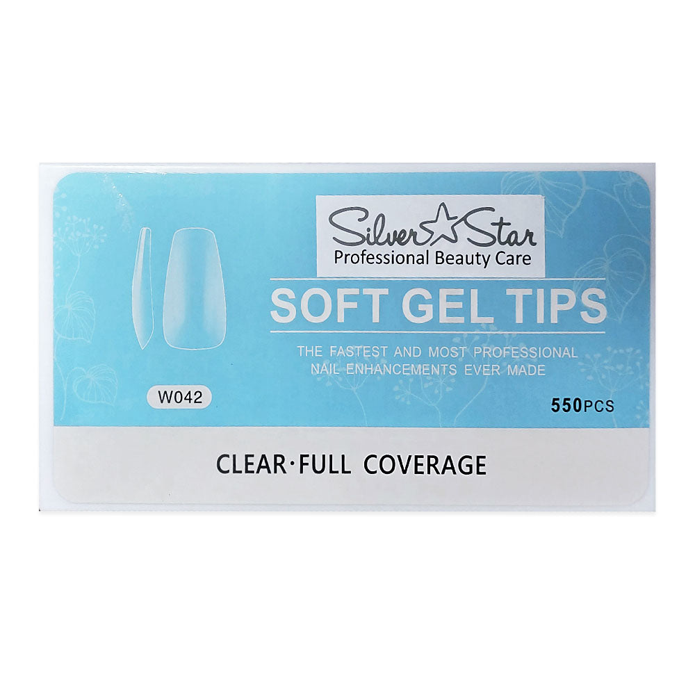 Silver Star Gel Tips 550PC Clear Full Coverage W042