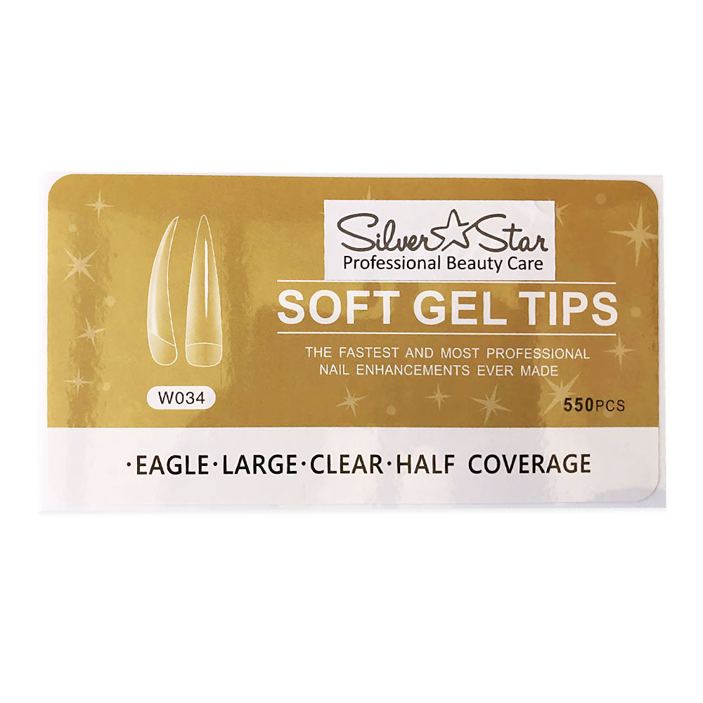 Silver Star Gel Tips 550PC Eagle Clear Half Coverage L W034
