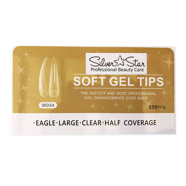 Silver Star Gel Tips 550PC Eagle Clear Half Coverage L W034