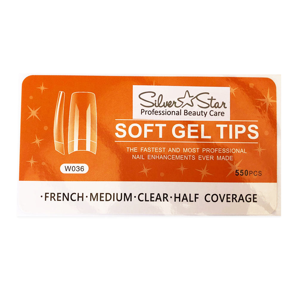 Silver Star GelTips 550PC French ClearHalfCoverage M W036