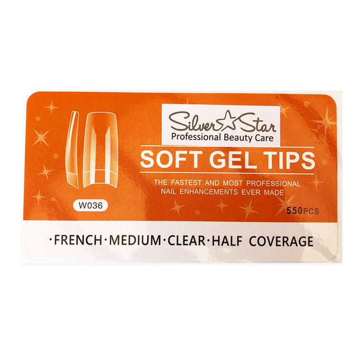 Silver Star GelTips 550PC French ClearHalfCoverage M W036