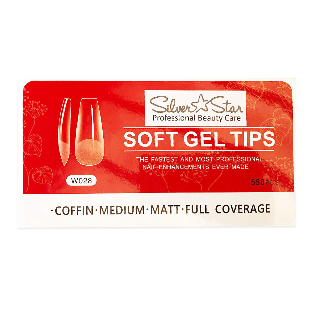 Silver Star GelTips 550PCCoffinClearFullCoverage Matt M W028