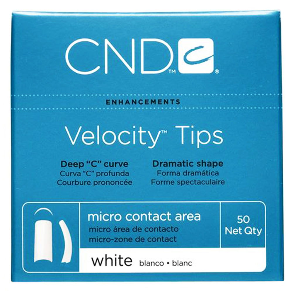 CND Velocity Tips White 50 pk Size 10 16940