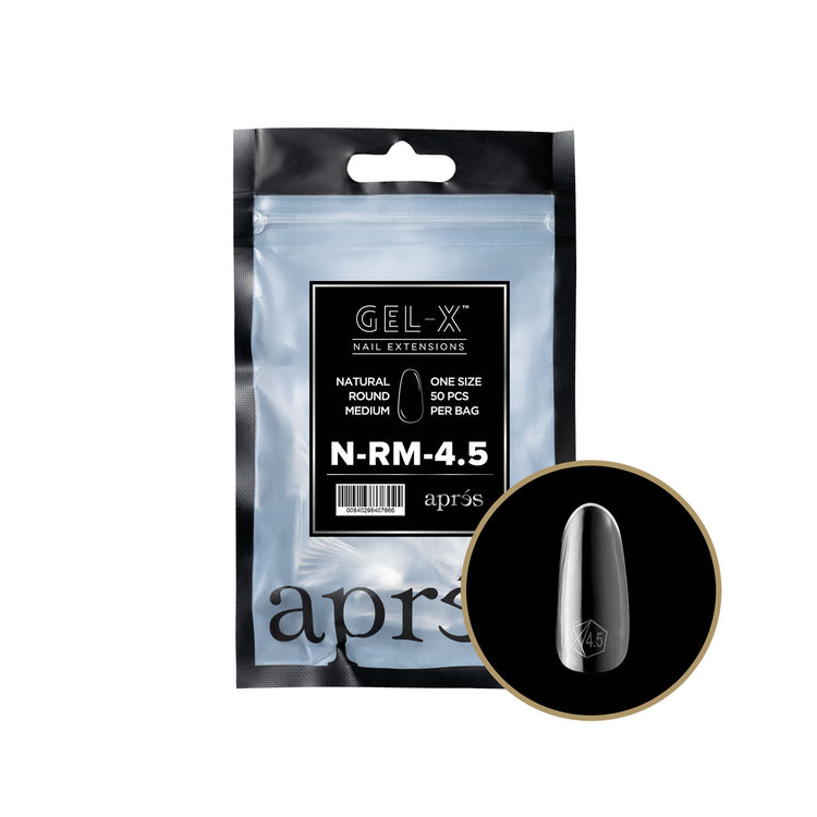 Apres Gel-X Tips Natural Round Medium 50PK NRM4.5