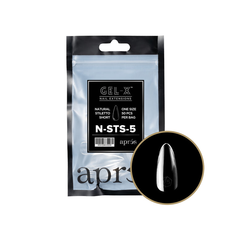 Apres Gel-X Tips Natural Stiletto Short Refill Bag NSTS5