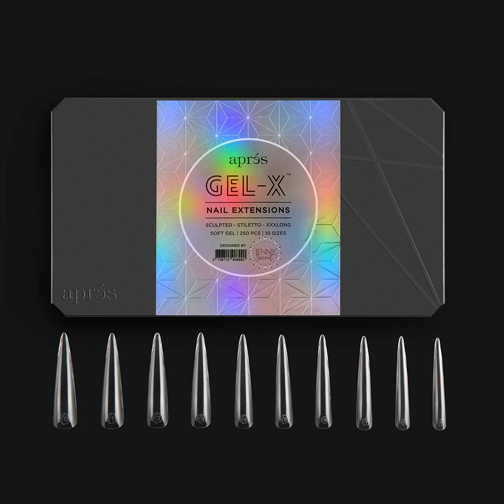Apres Gel-X Tips JQ Sculpted Stiletto XXXLong 250PC 08990