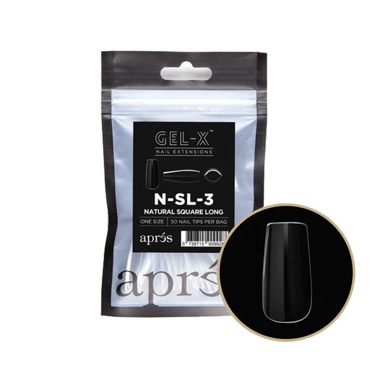 Apres Gel-X Individual Tips Natural Square Long 50PK NSL3