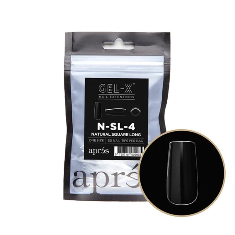 Apres Gel-X Individual Tips Natural Square Long 50PK NSL4