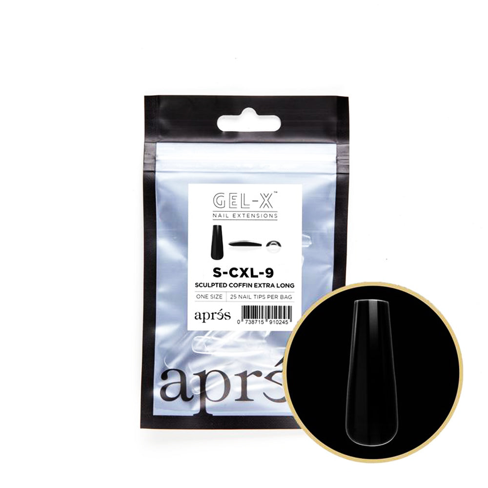 Apres Gel-X Tips Sculpted Coffin Extra Long 25PK SCXL9/91022