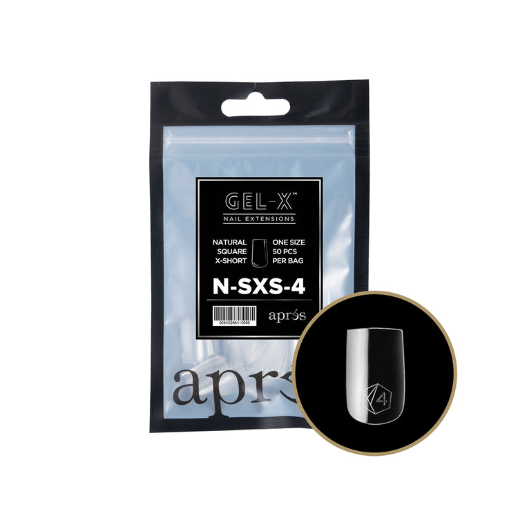 Apres Gel-X Tips Natural Square X-Short Refill Bag NSXS4