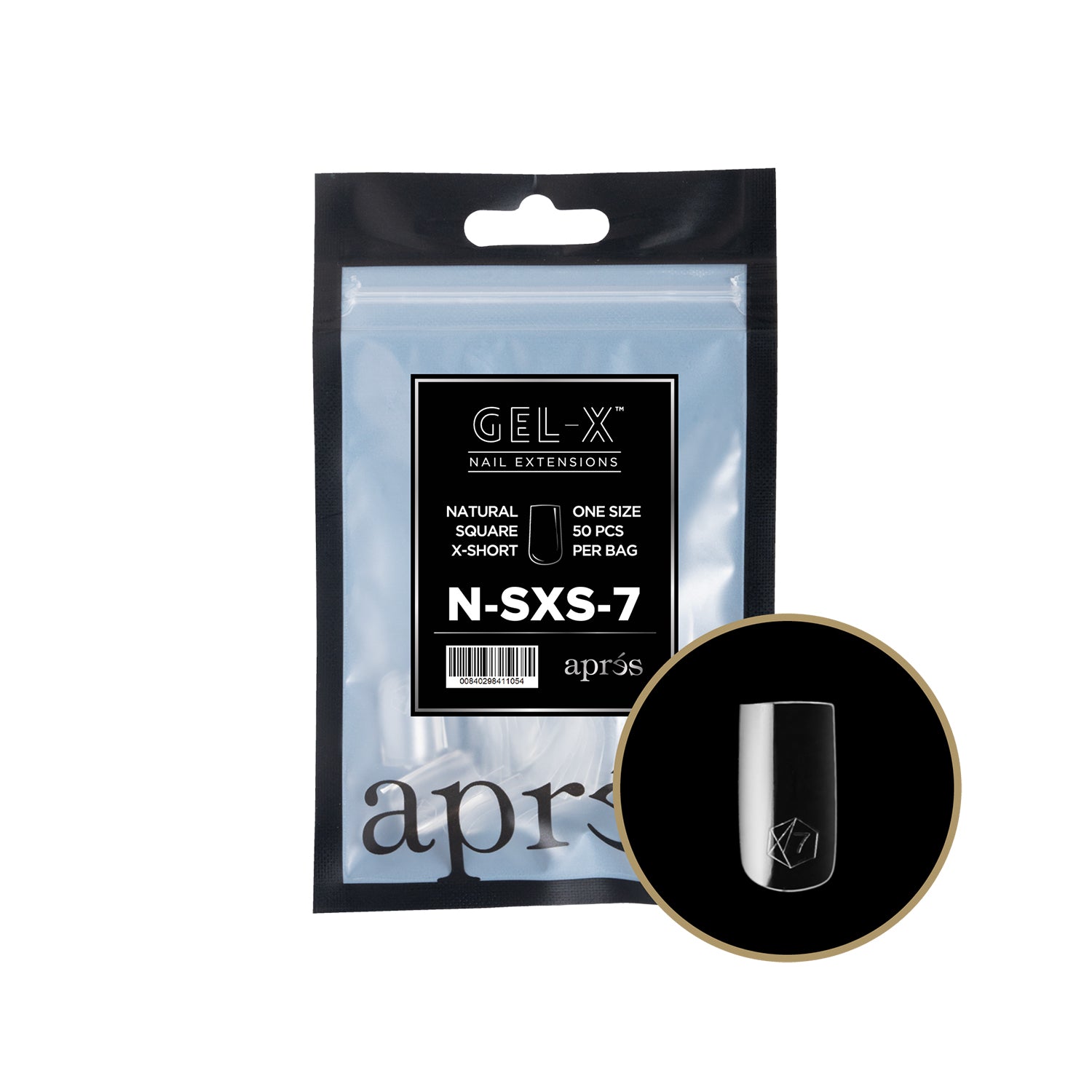 Apres Gel-X Tips Natural Square X-Short Refill Bag NSXS7
