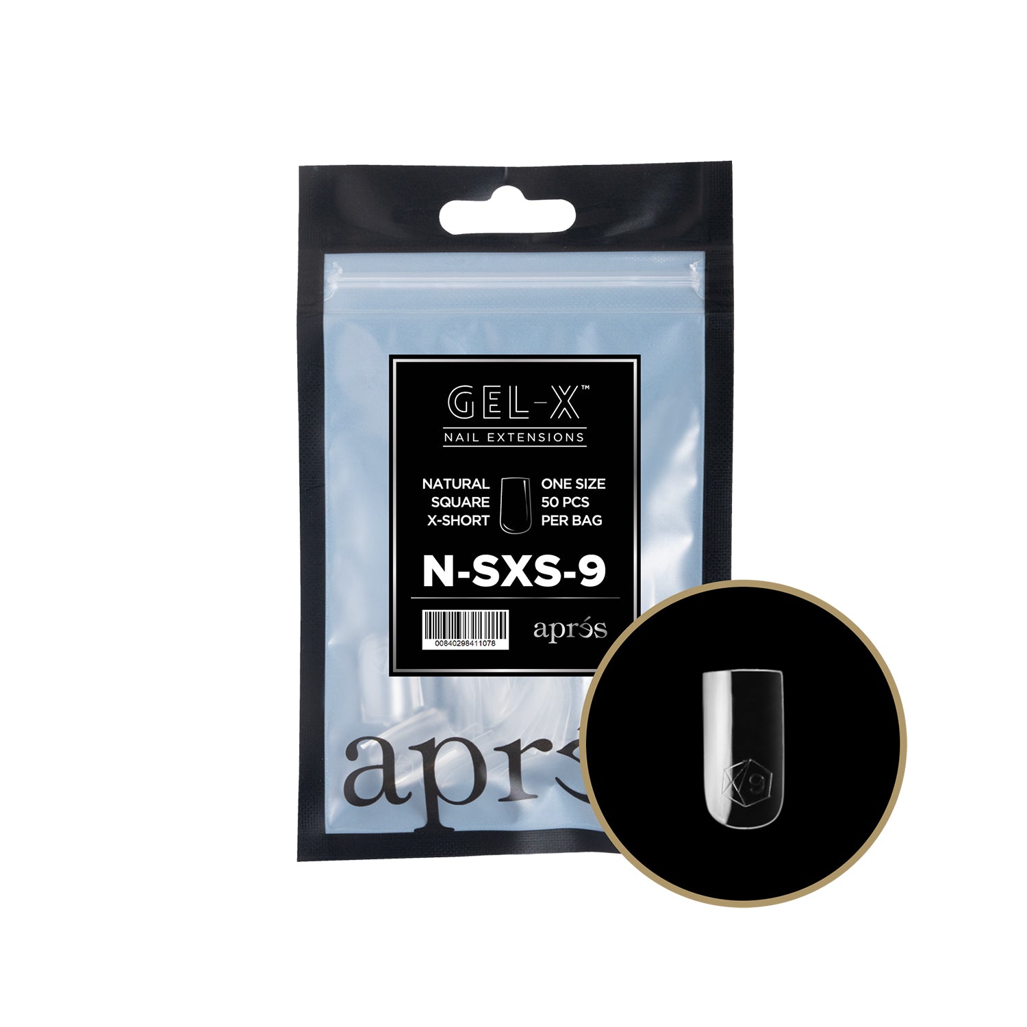 Apres Gel-X Tips Natural Square X-Short Refill Bag NSXS9