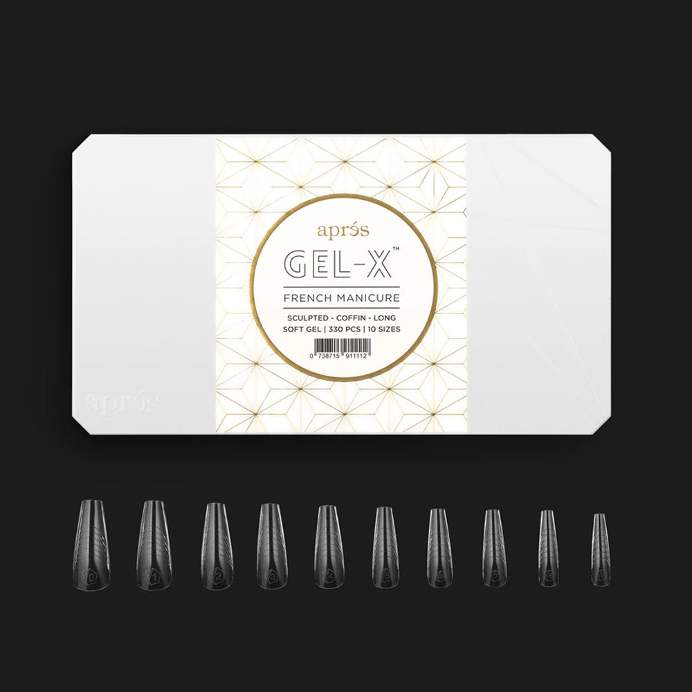 Apres Gel-X™ French Manicure Tips Sculpted Coffin Long 11112
