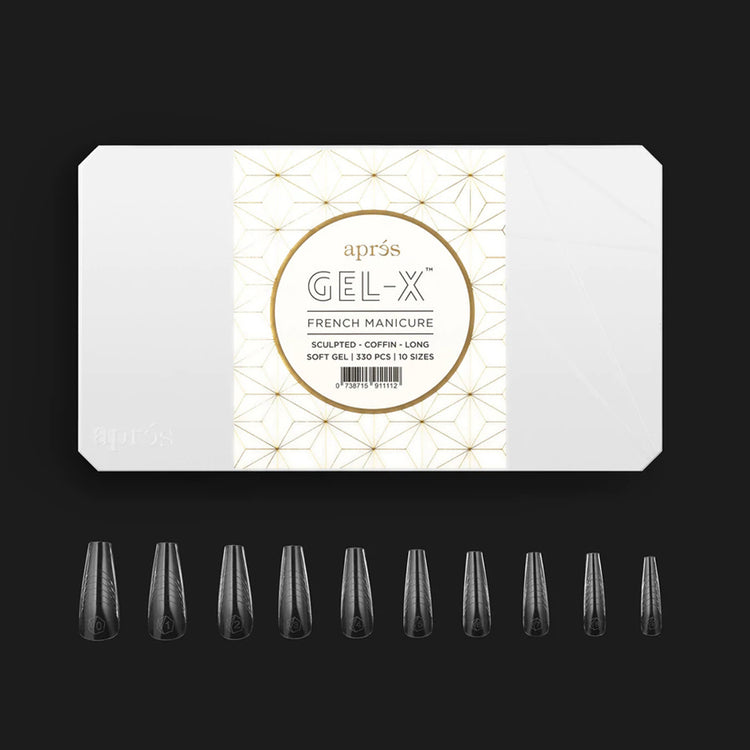 Apres Gel-X™ French Manicure Tips Sculpted Coffin Long 11112