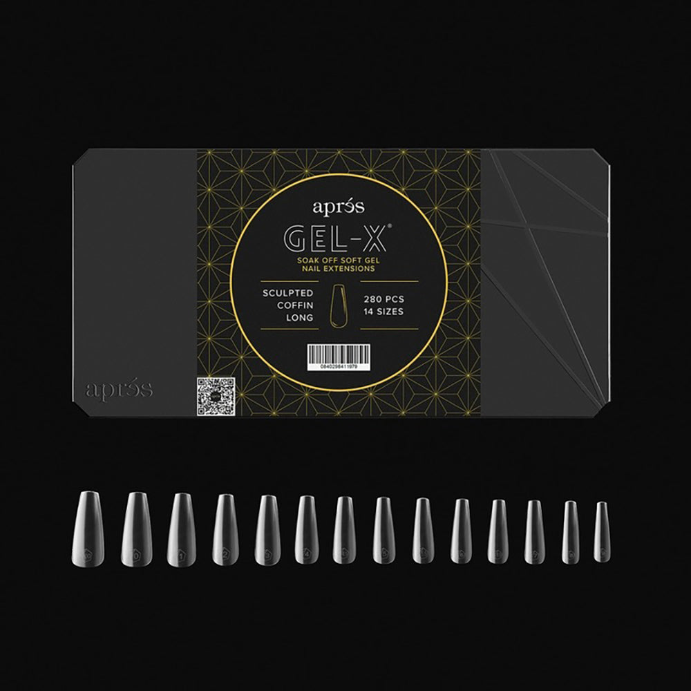 Apres Gel-X Soft Gel Tips Sculpted Coffin Long 280Pcs