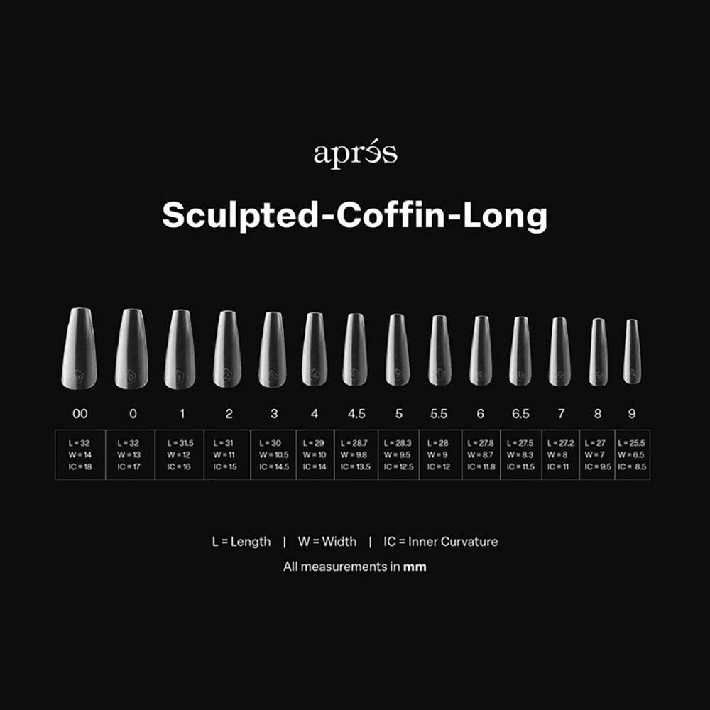 Apres Gel-X Soft Gel Tips Sculpted Coffin Long 280Pcs