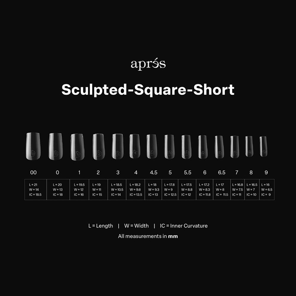 Apres Gel-X Soft Gel Tips Sculpted Square Short 280Pcs 12044