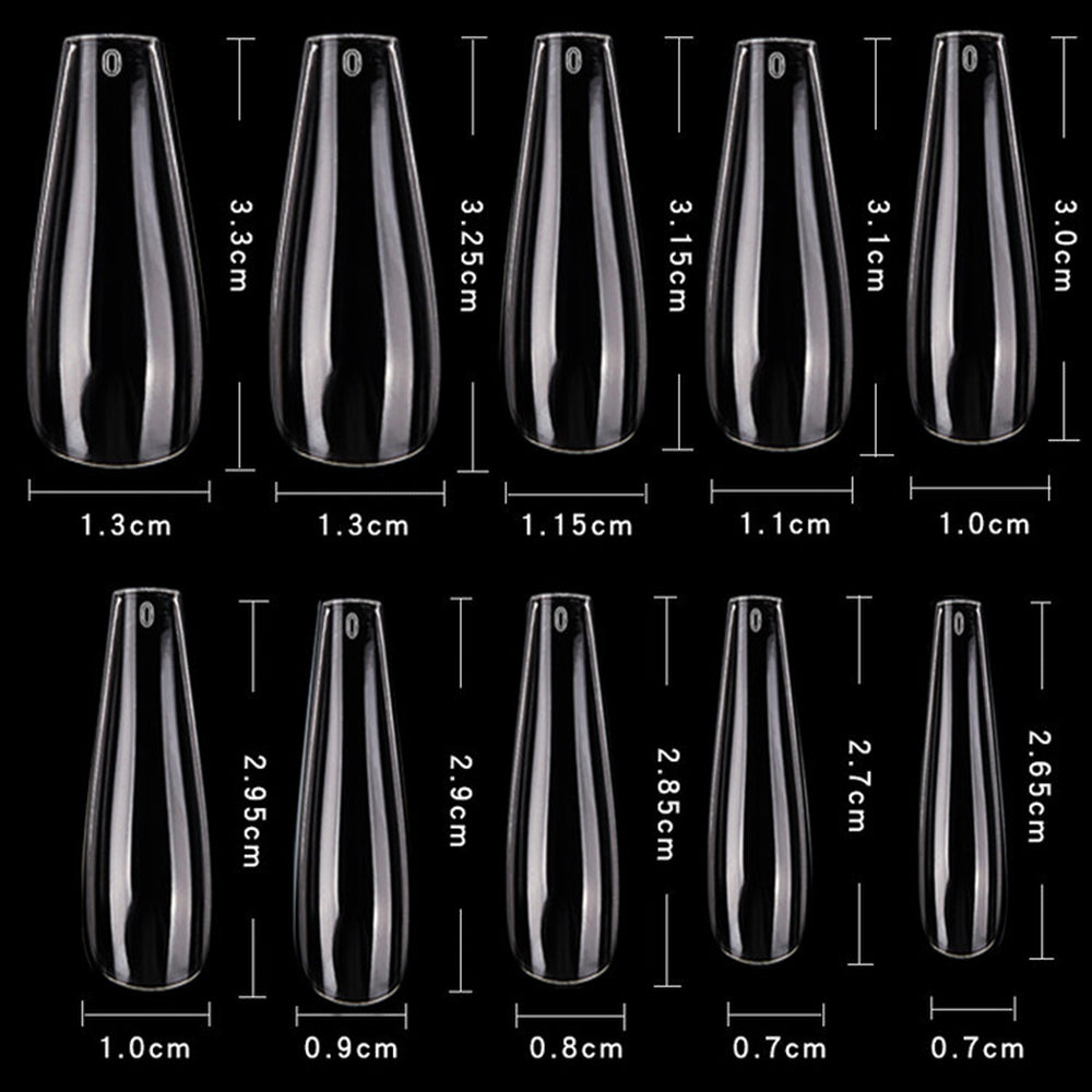 Cre8tion Nail Tips 600pcs 06 Clear Coffin 15139