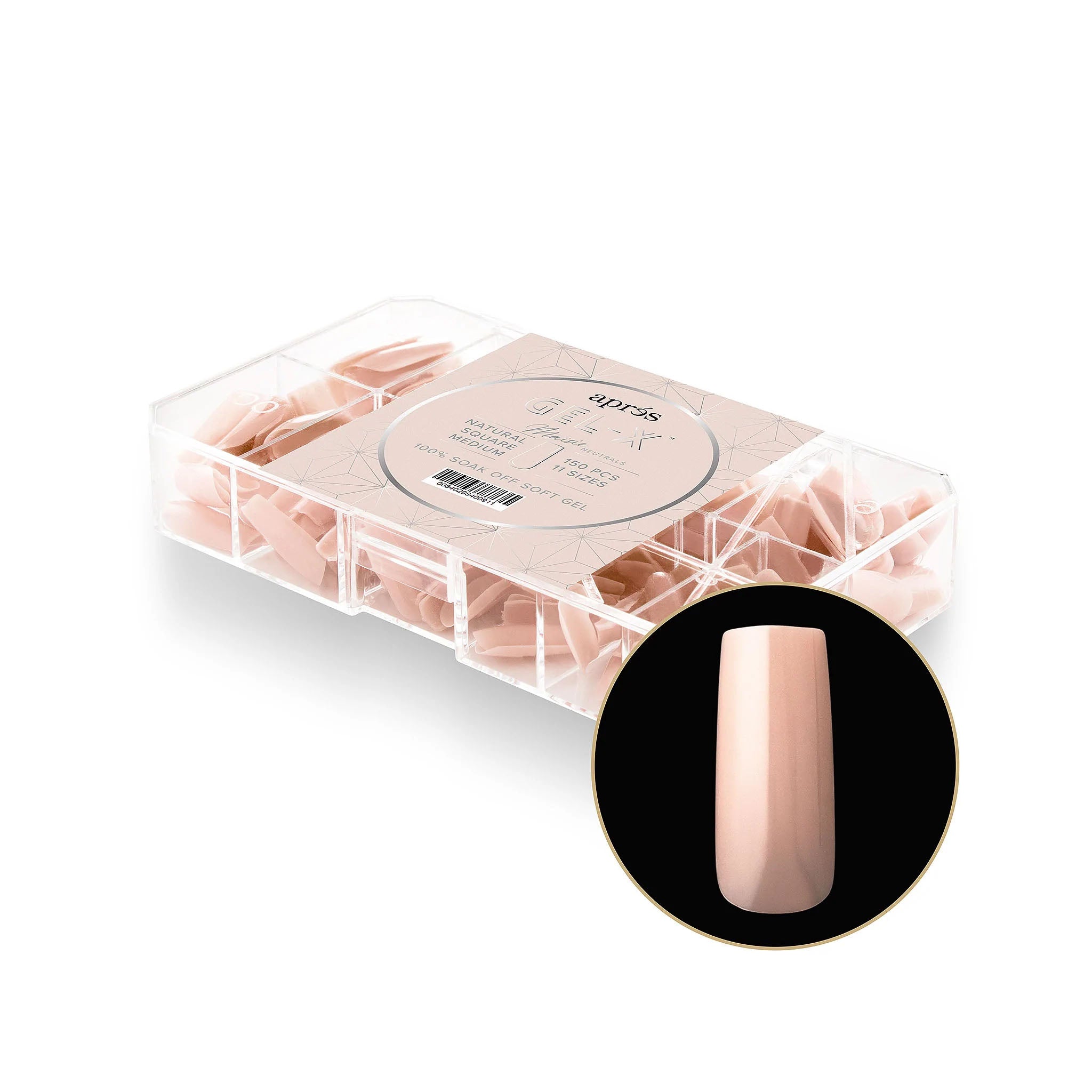 Apres Gel-X Maisie Neutrals Natural Square Medium150PC 40091