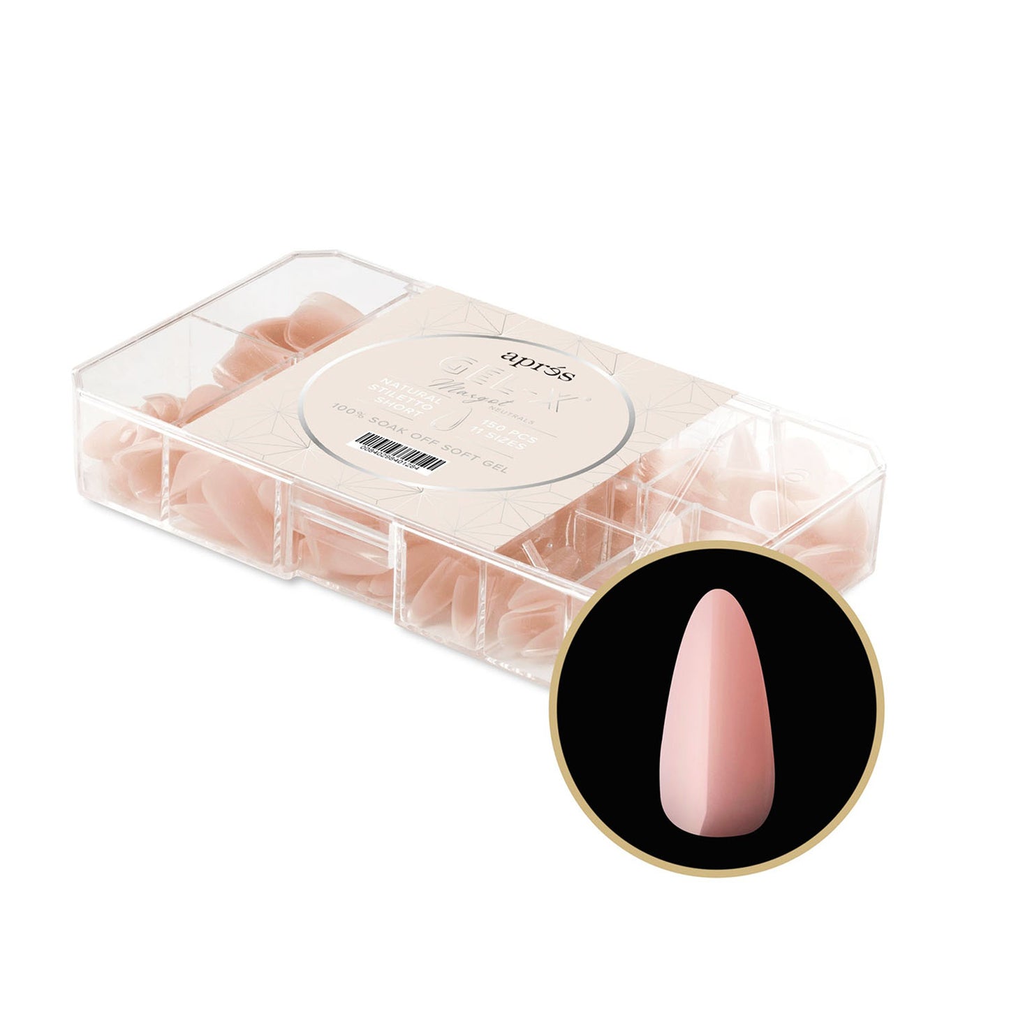 Apres Neutrals Gel-X Margot Natural Stiletto Short 40128
