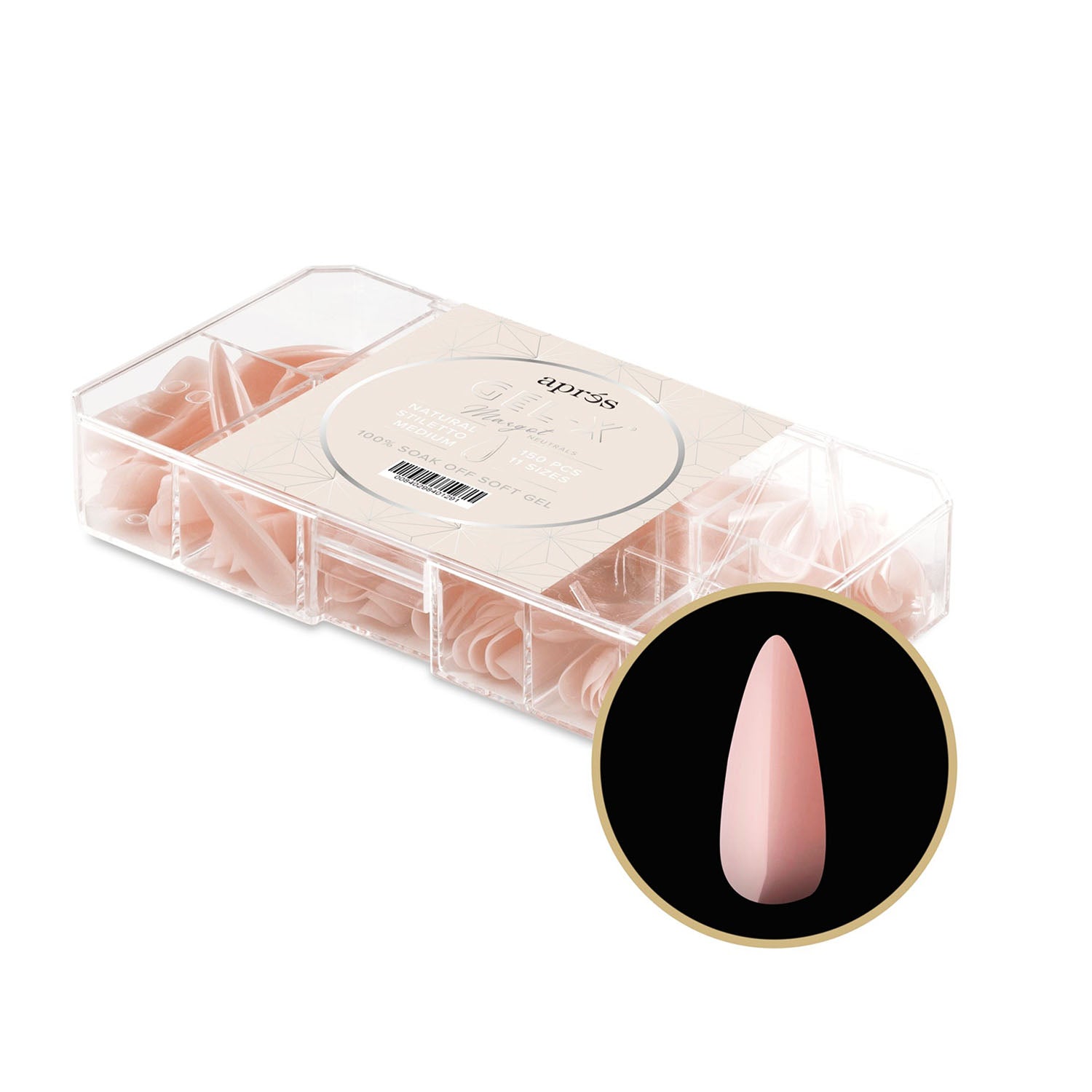 Apres Neutrals Gel-X Margot Natural Stiletto Medium 40129