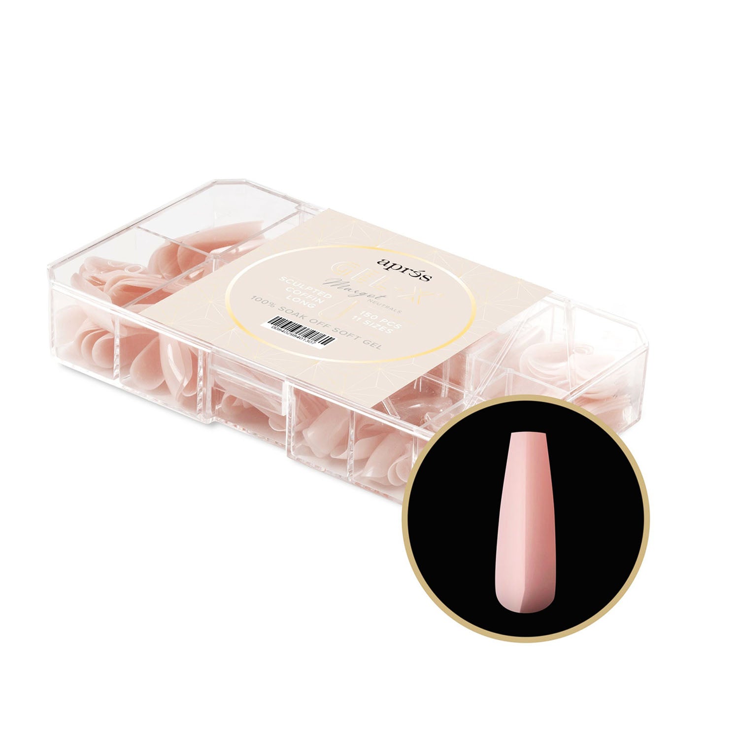 Apres Neutrals Gel-X Margot Sculpted Coffin Long 40130