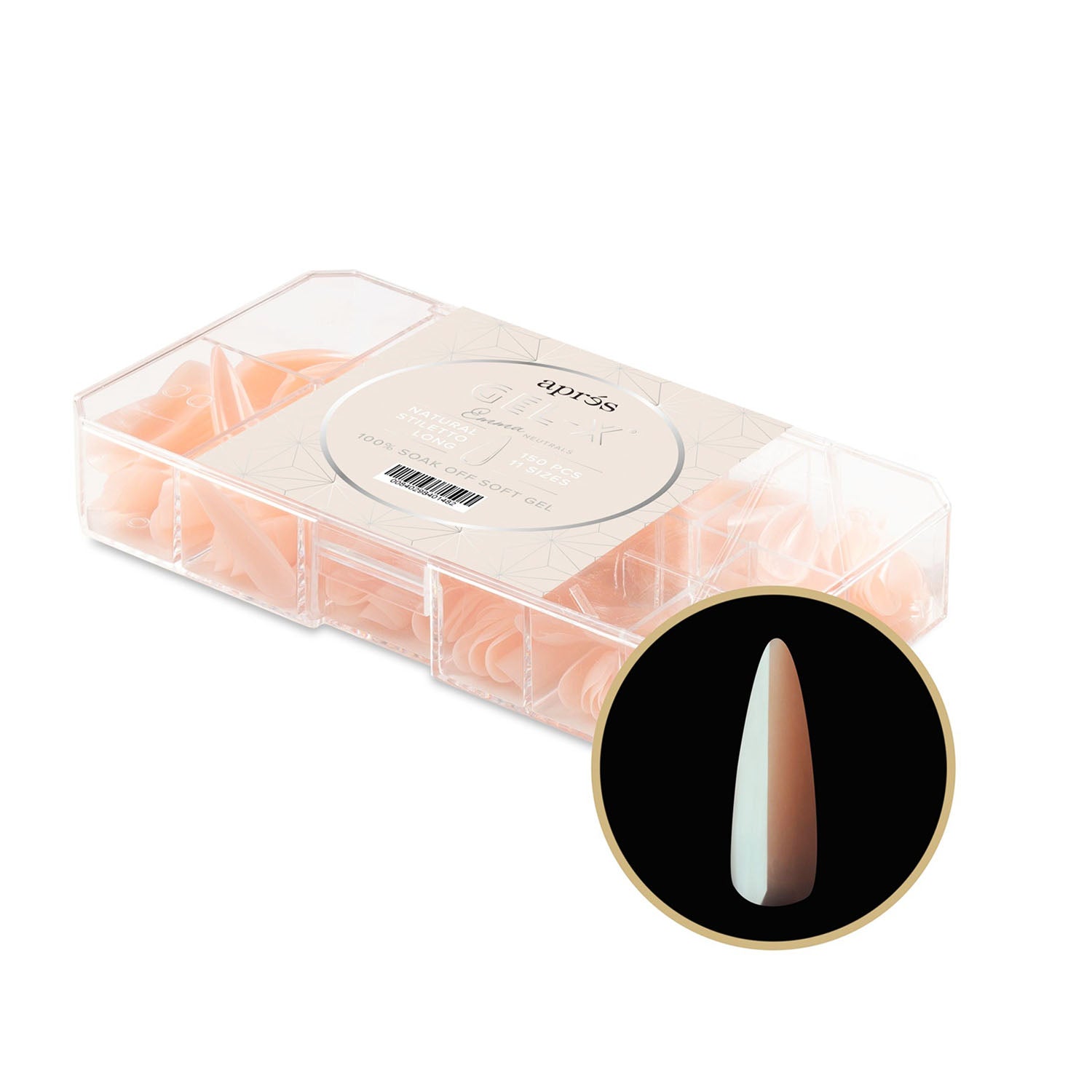 Apres Neutrals Gel-X Emma Natural Stiletto Long 40148
