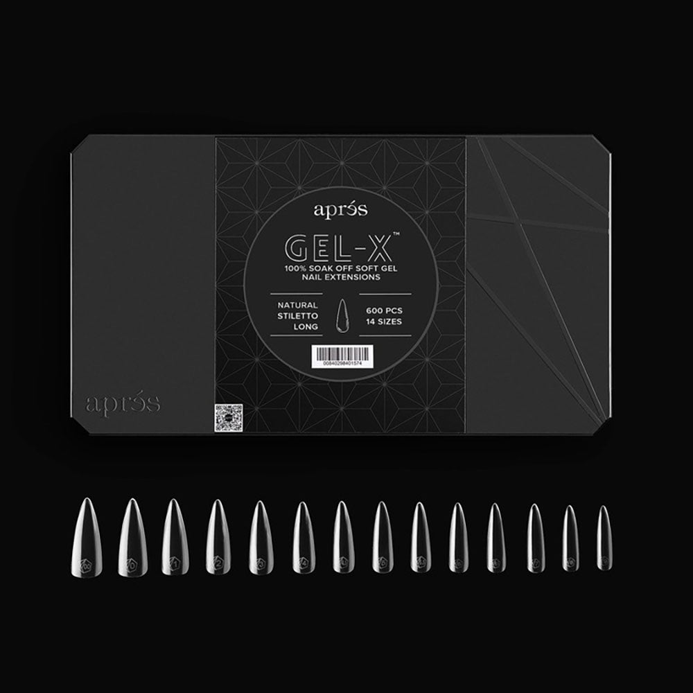 Apres Gel-X Tips Natural Stiletto Long 600Pcs APGX-N-STL-2.0