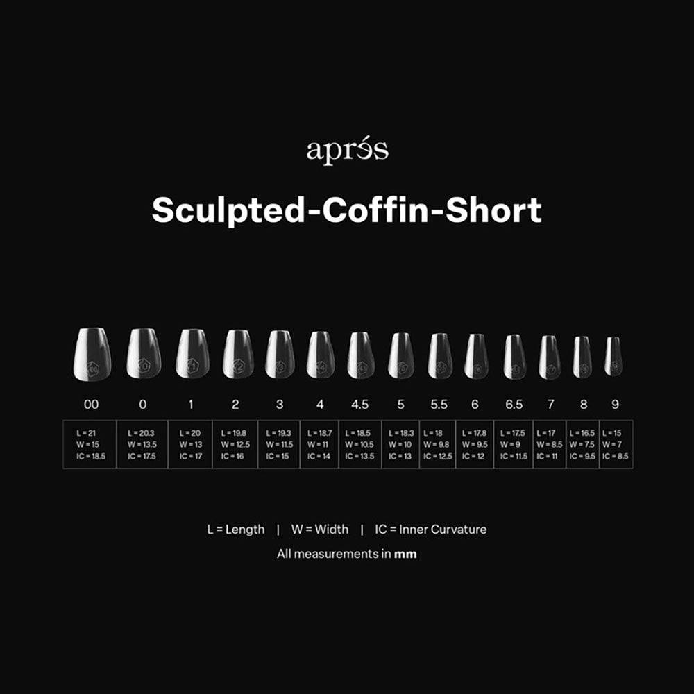Apres Gel-X Tips Sculpted Coffin Short Soft 600Pcs 40162