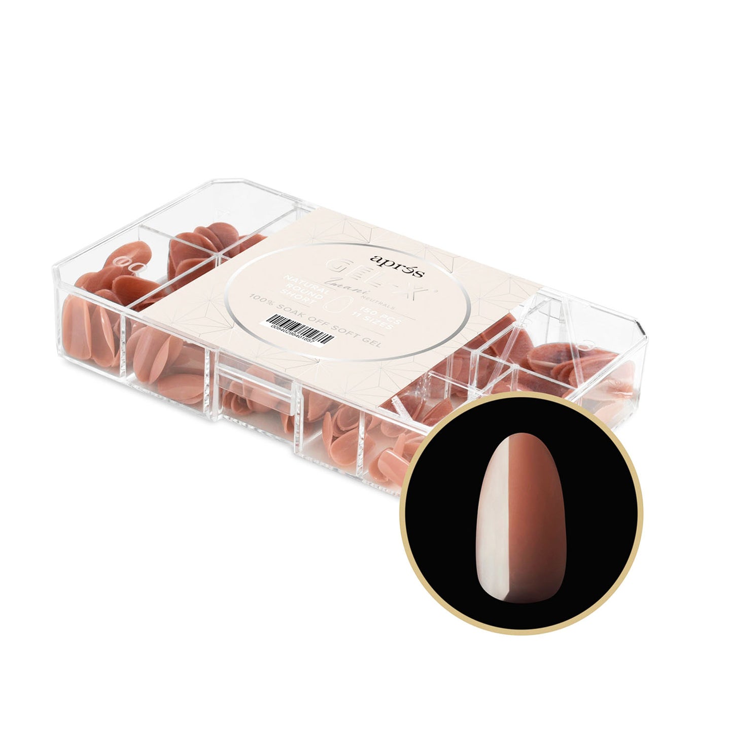 Apres Neutrals Gel-X Imani Natural Round Short 40185